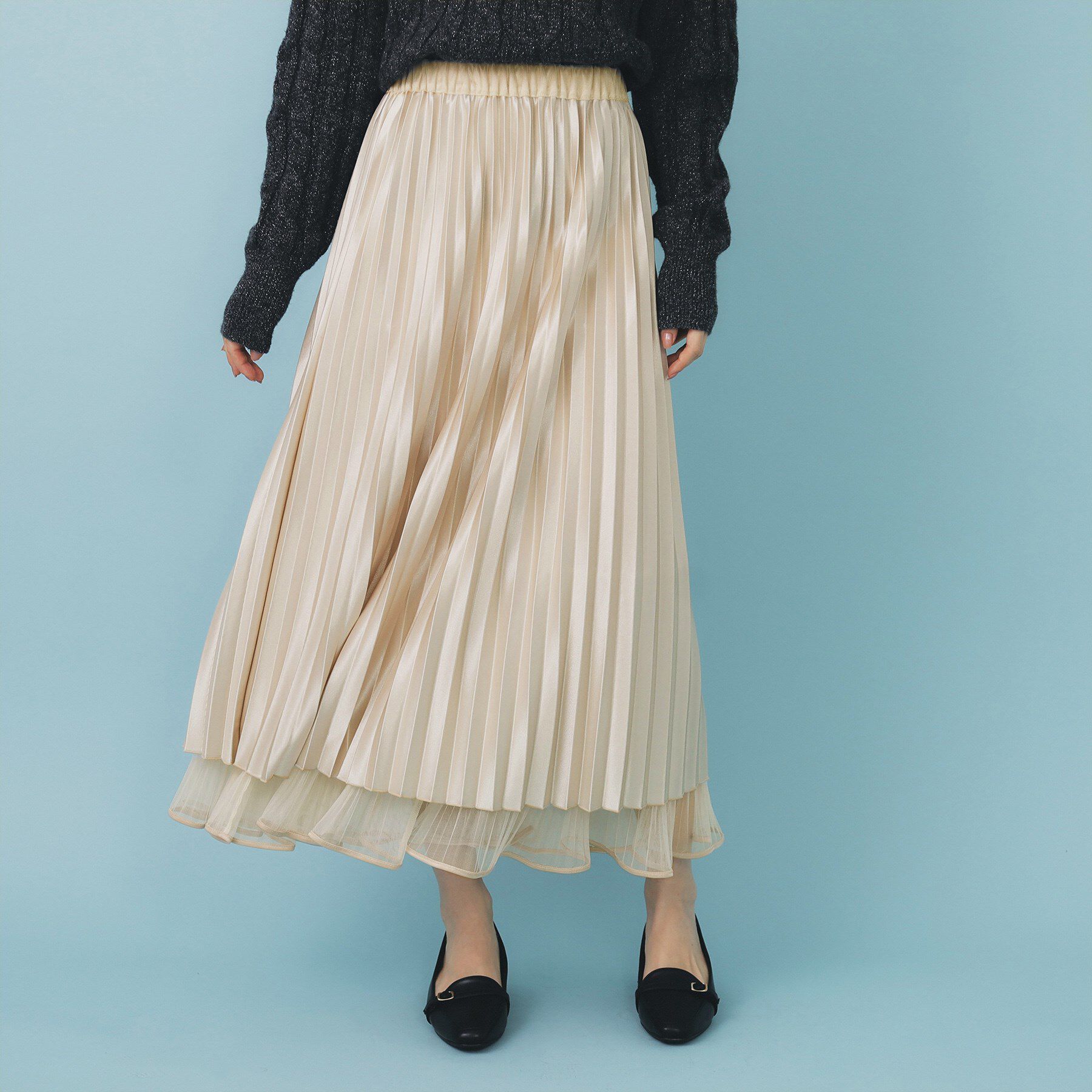 index「リバーシブルチュールティアードフレアスカート【洗濯機OK】」|スカート|