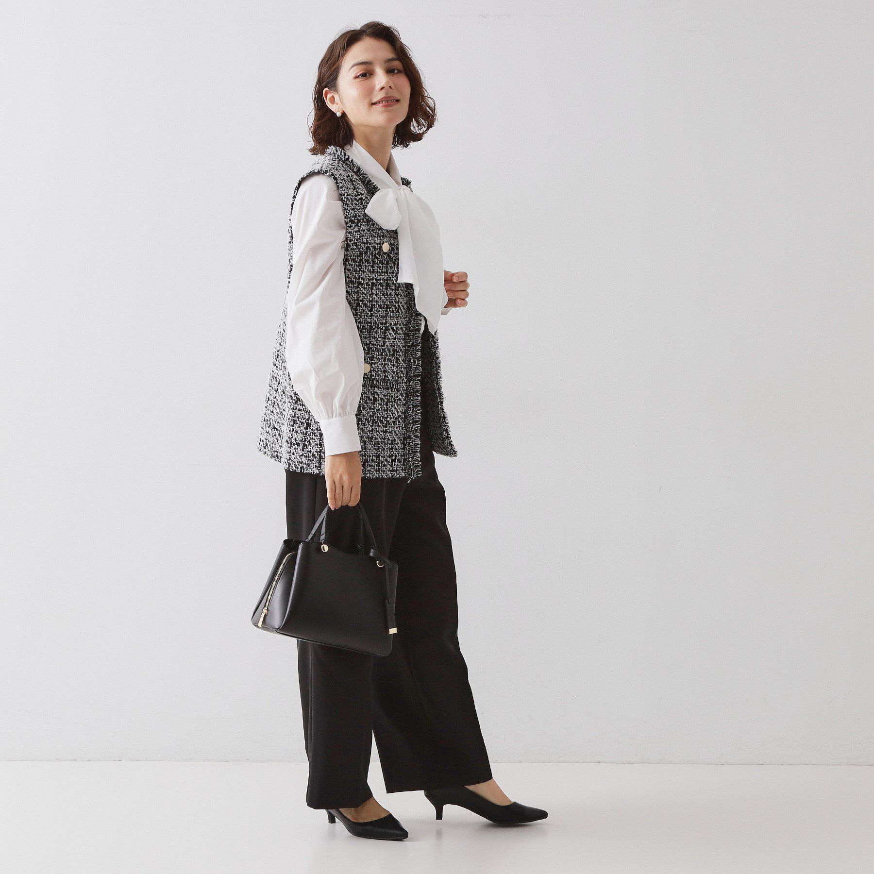 OPAQUE.CLIP「≪通勤・セレモニー対応≫ツイードジレ【洗える】」|ベスト・ジレ|