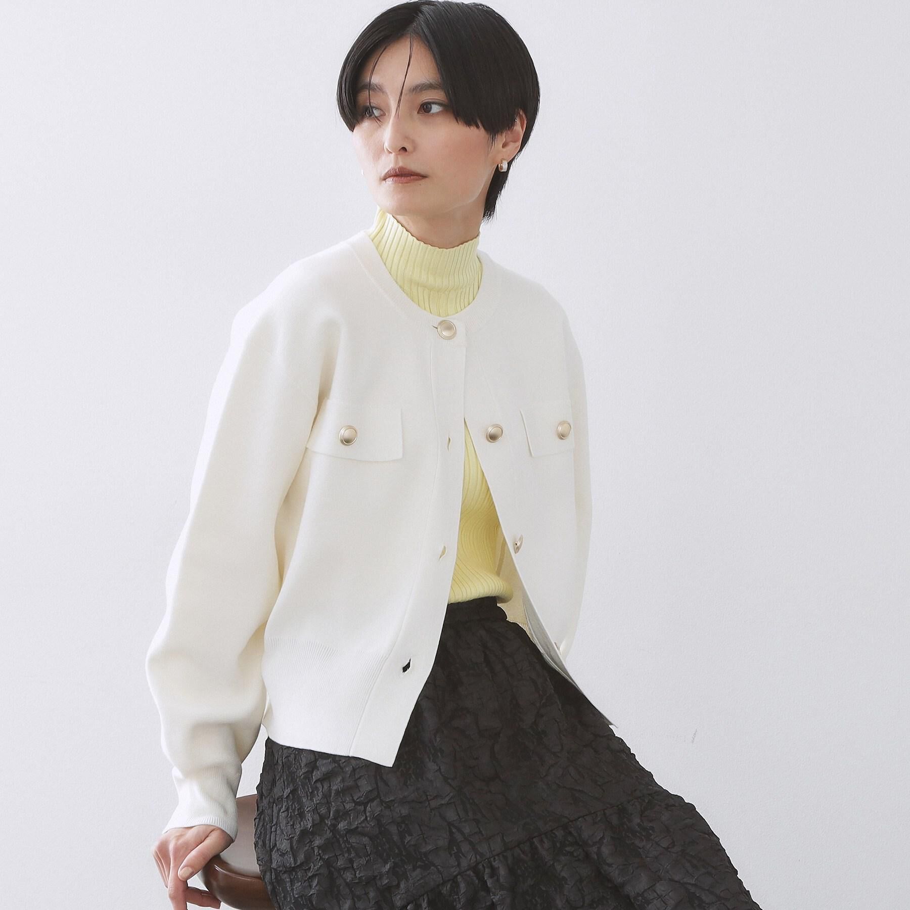 OPAQUE.CLIP「フラップポケット金ボタンニットカーディガン【洗濯機OK】」|カーディガン|