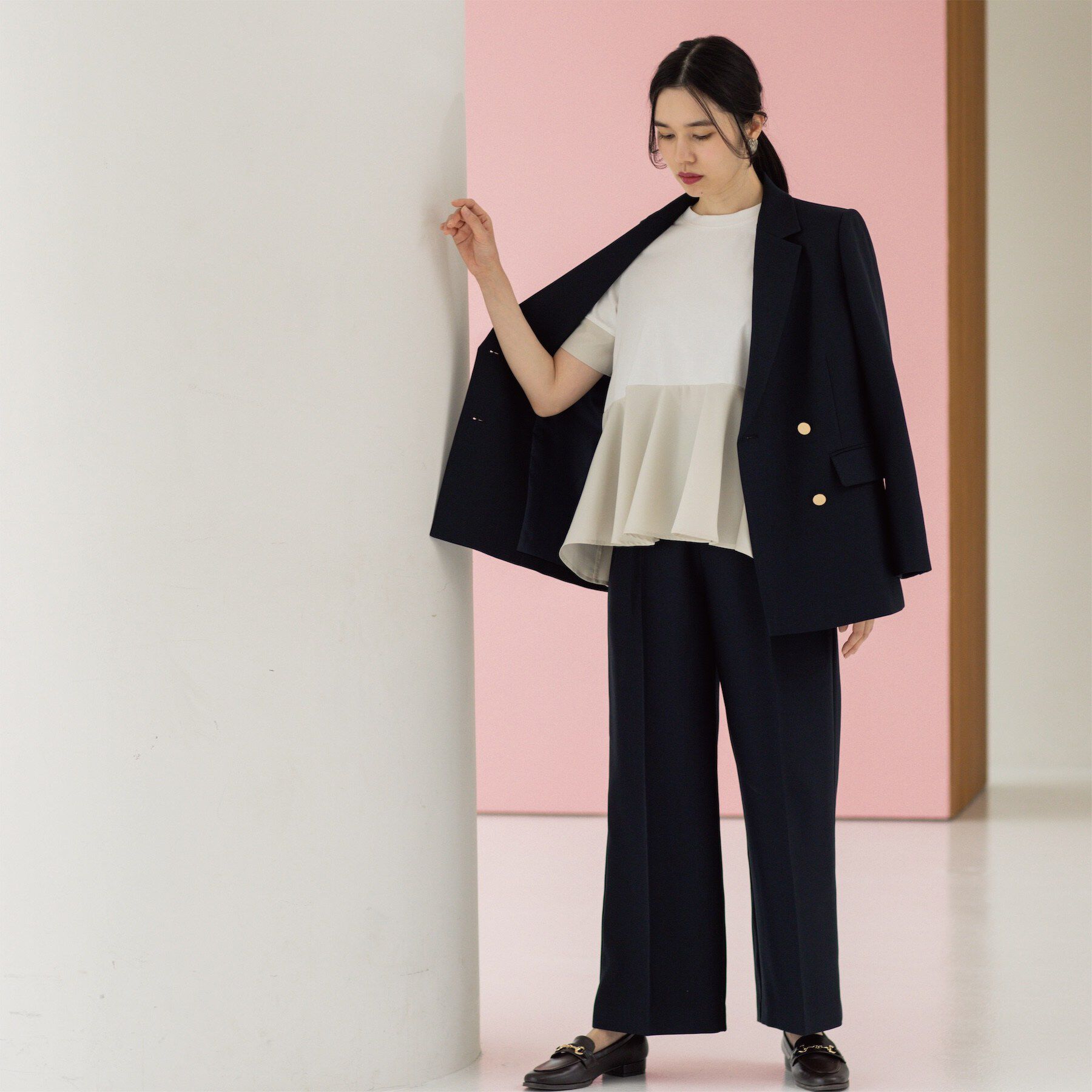 OPAQUE.CLIP「ペプラム切替ドッキングトップス」|Tシャツ・カットソー|