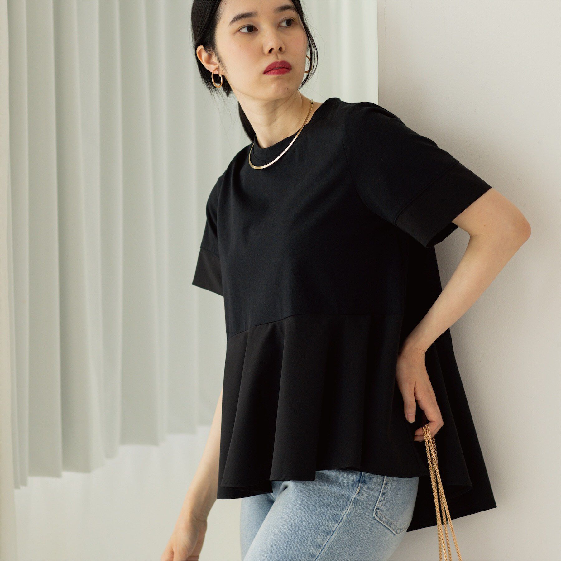 OPAQUE.CLIP「ペプラム切替ドッキングトップス」|Tシャツ・カットソー|