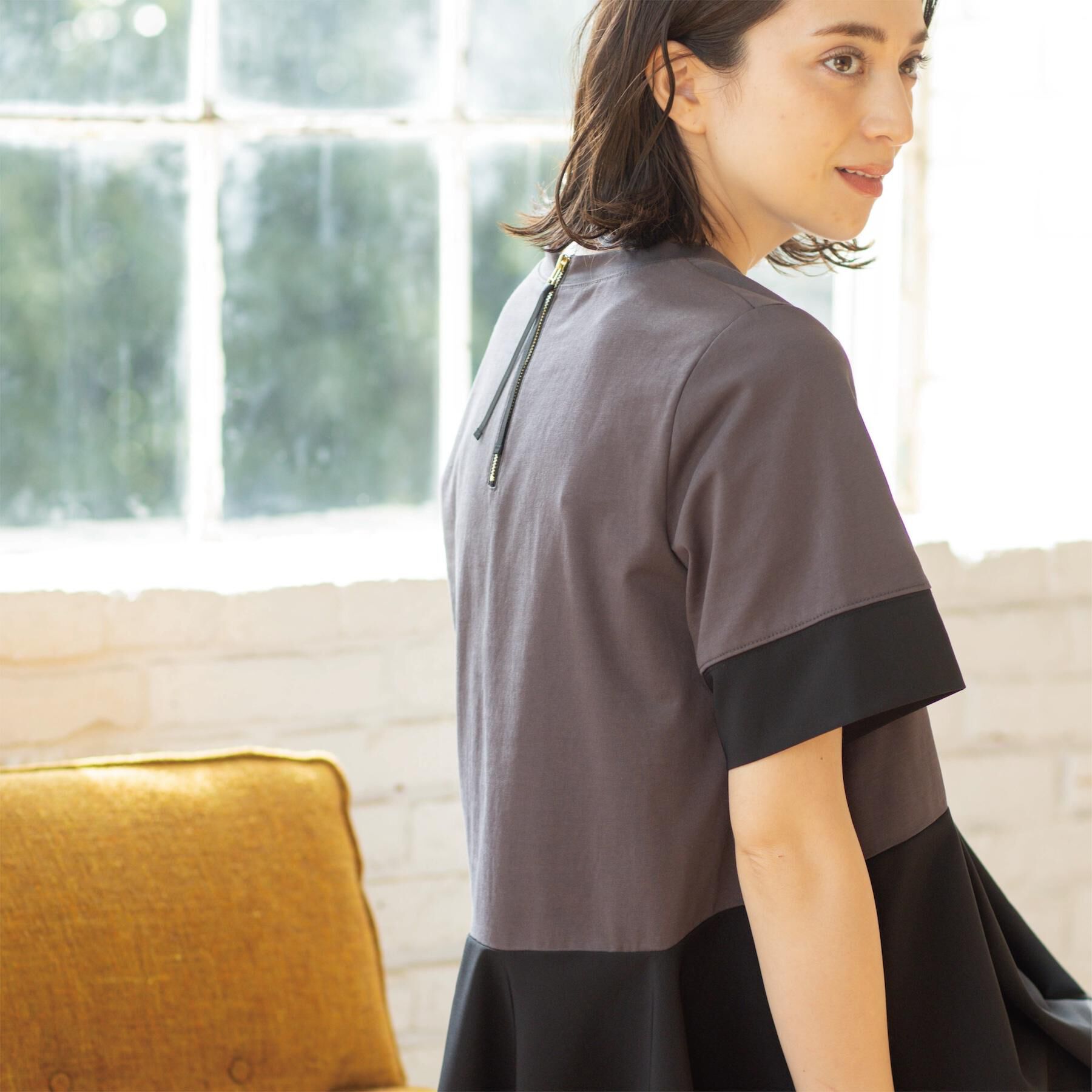 OPAQUE.CLIP「ペプラム切替ドッキングトップス」|Tシャツ・カットソー|