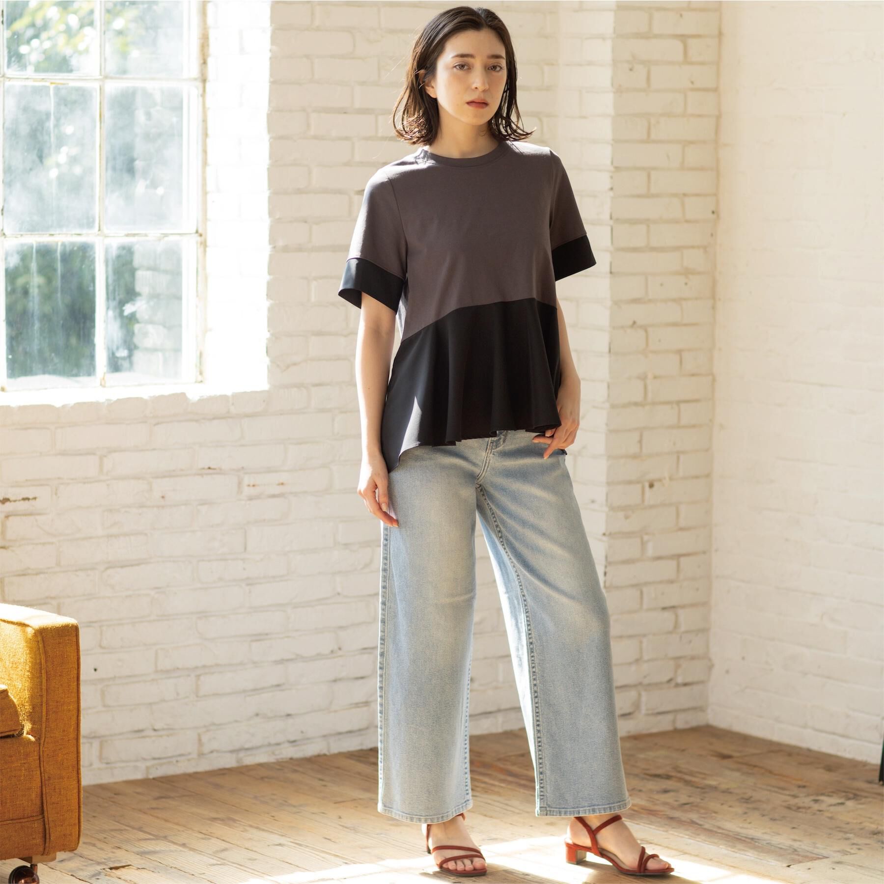 OPAQUE.CLIP「ペプラム切替ドッキングトップス」|Tシャツ・カットソー|