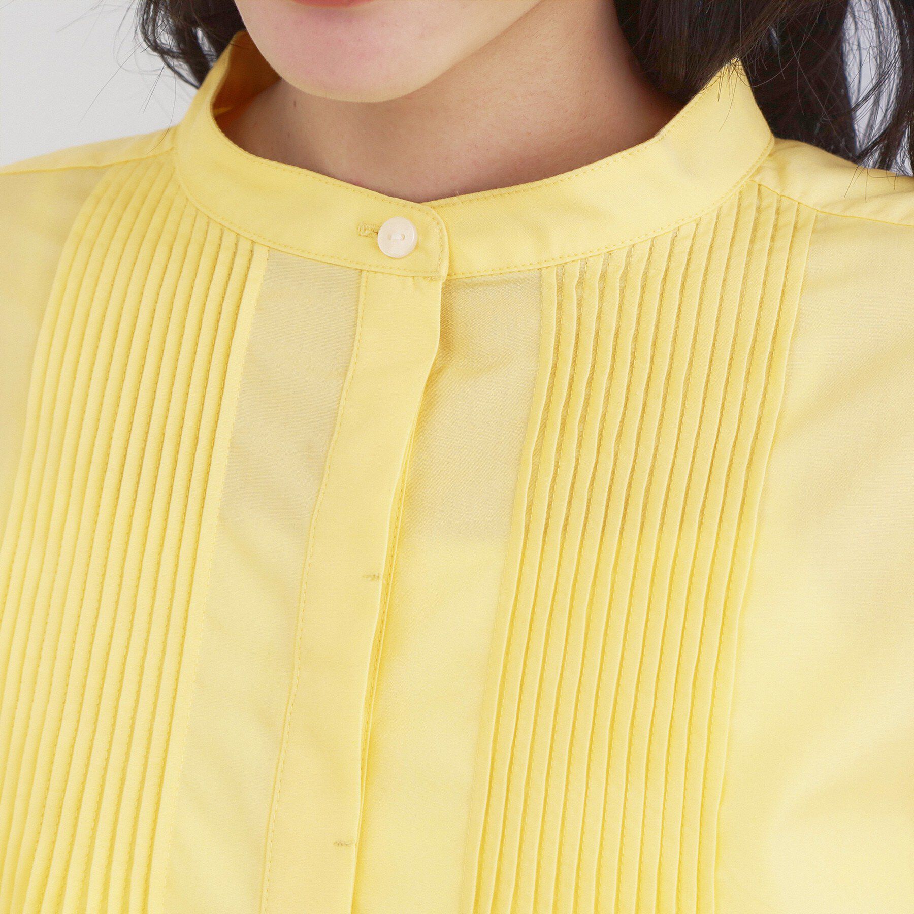 OPAQUE.CLIP「裾レース使いピンタックショートシャツ【洗濯機OK】」|シャツ・ブラウス|