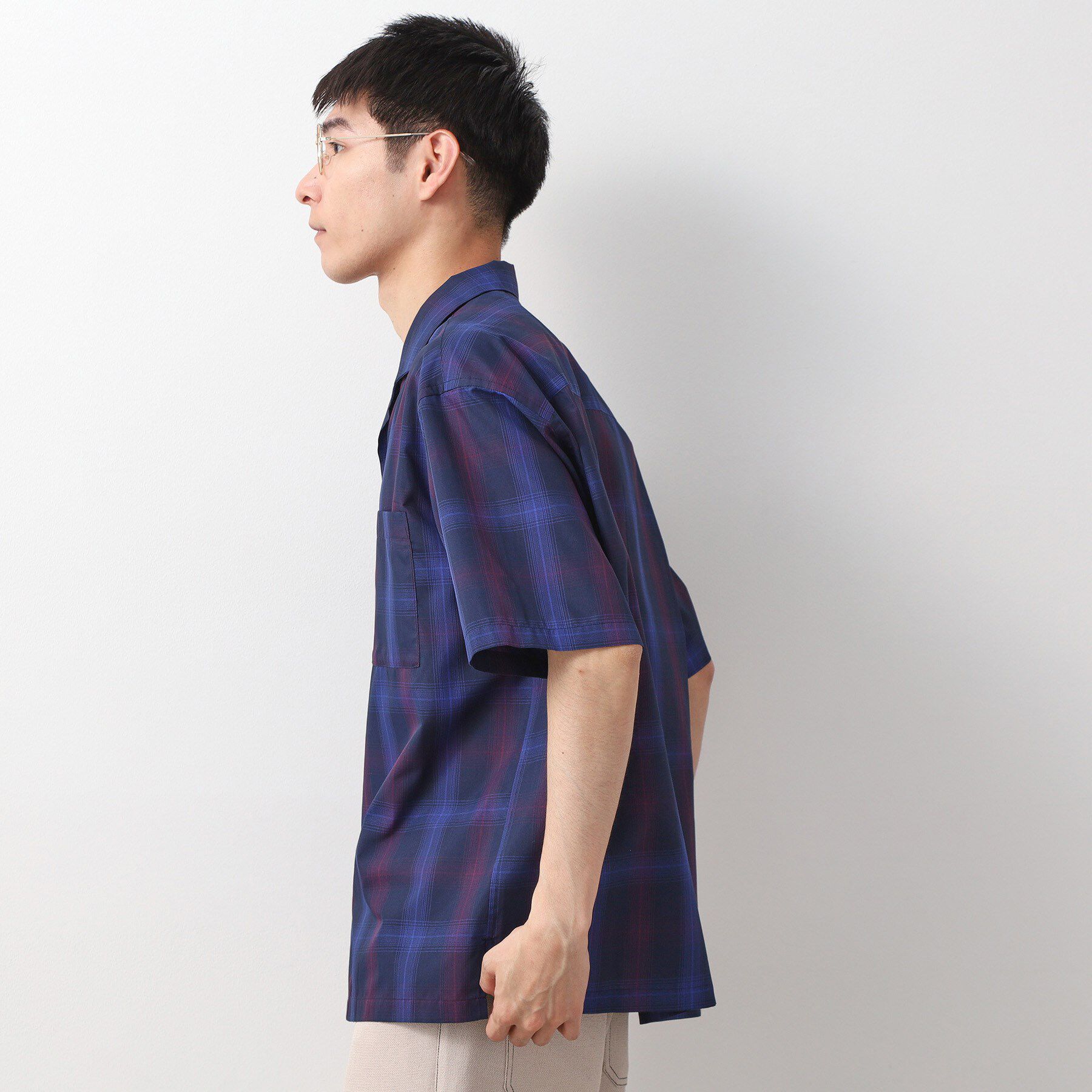 THE SHOP TK「オンブレチェック半袖シャツ 洗濯機OK」|シャツ・ブラウス|