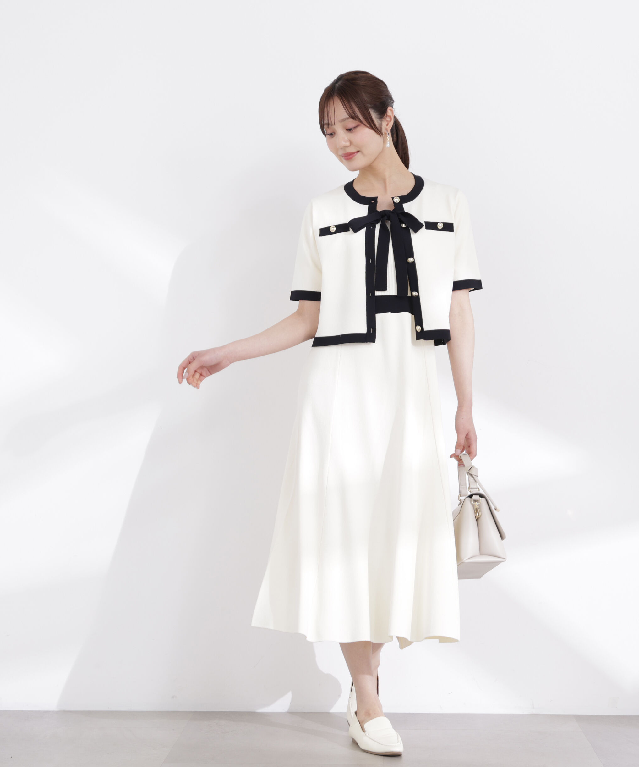 PROPORTION BODY DRESSING「リボンタイバイカラーニットワンピース　26SS」|ワンピース|