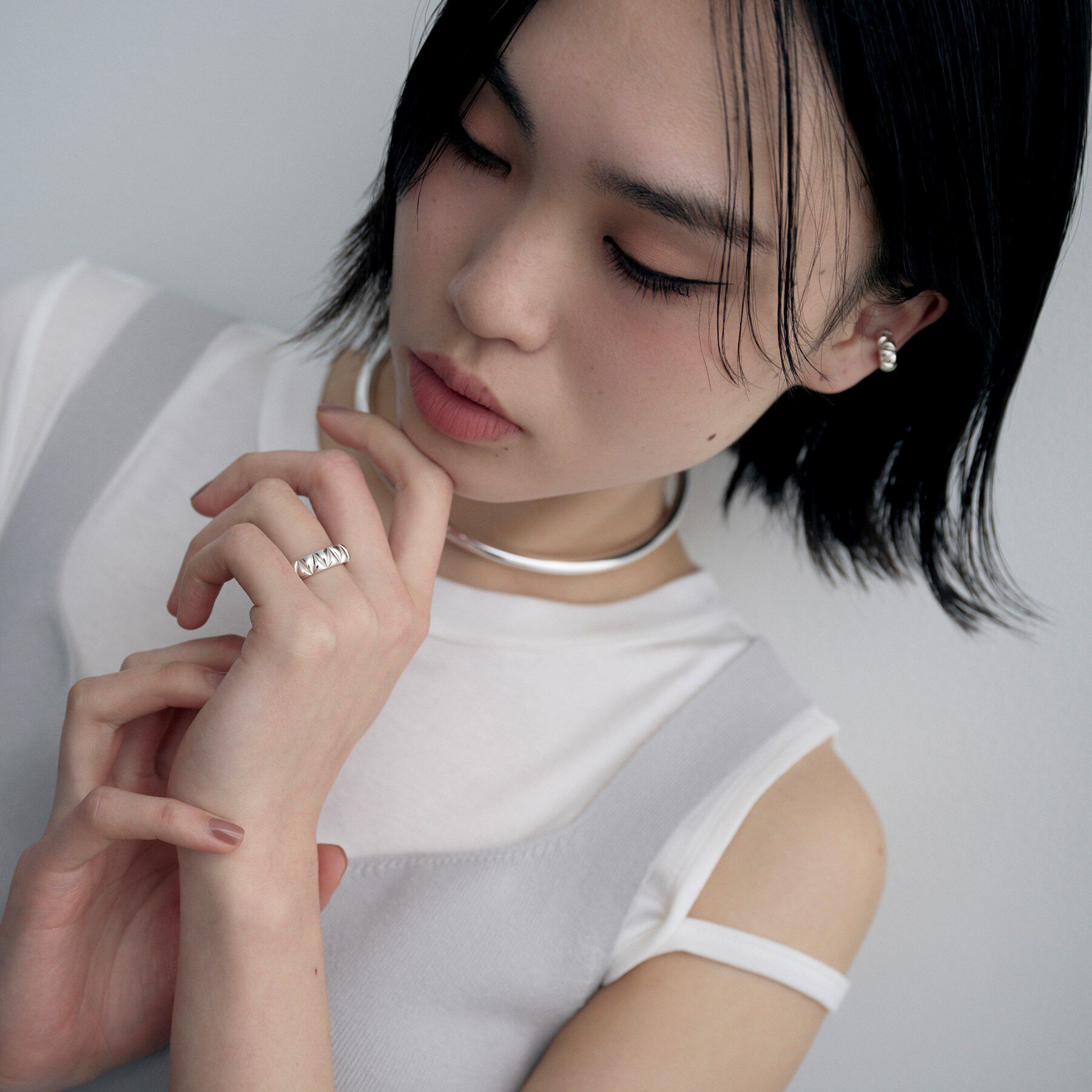 COCOSHNIK ONKITSCH「シルバー キルトリングS」|リング|