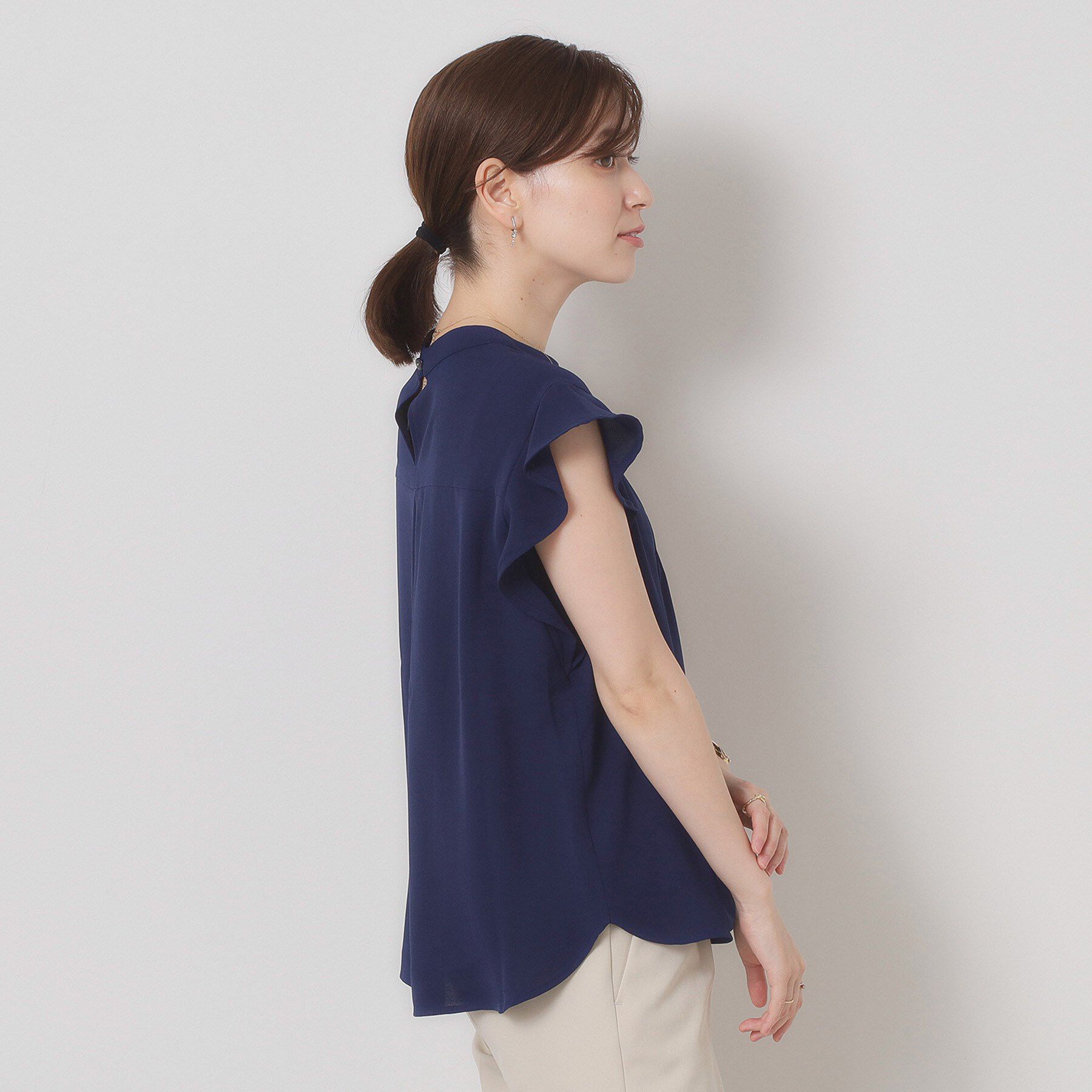 ITS&rsquo;DEMO「【接触冷感／手洗い可】フリル袖ブラウス」|シャツ・ブラウス|