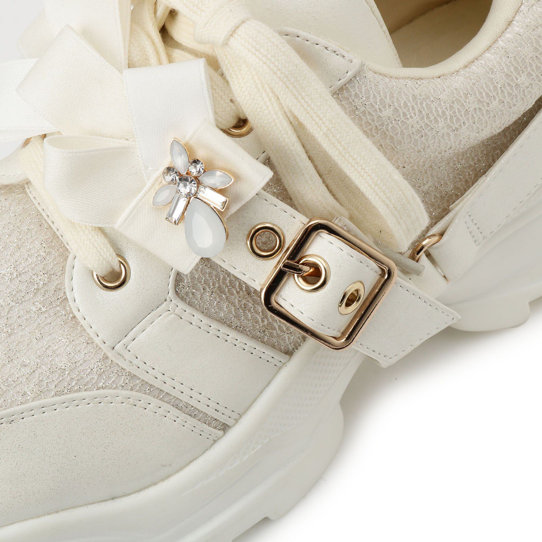 ESPERANZA「ツインリボンベルト付きラメスニーカー」|スニーカー|