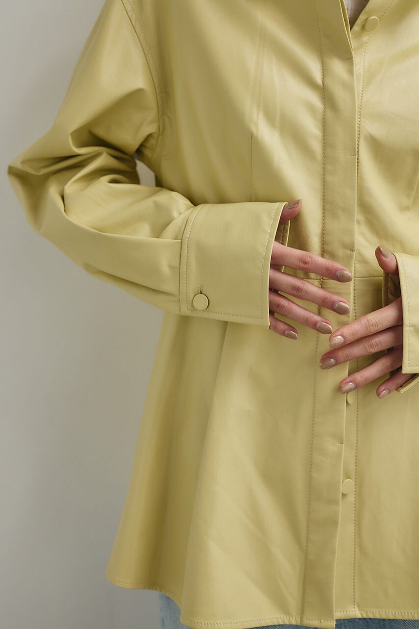 STYLEMIXER「フェイクレザータックシャツ」|シャツ・ブラウス|