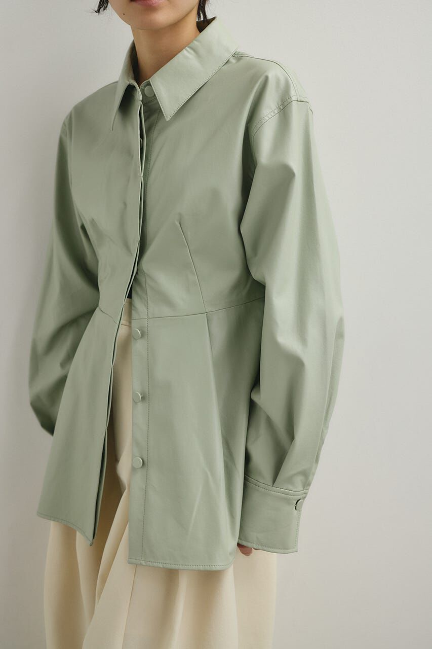 STYLEMIXER「フェイクレザータックシャツ」|シャツ・ブラウス|MINT