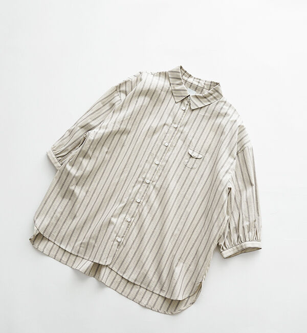 休日と詩「小さなポケットと襟のシャツ"7分袖"」|シャツ・ブラウス|