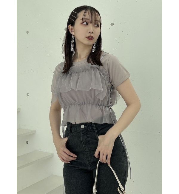 dazzlin「【久間田琳加コラボ】バックエンブロイダリーストレートデニムパンツ」|デニム|