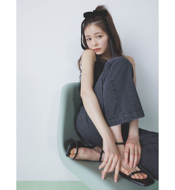 dazzlin「【久間田琳加コラボ】バックエンブロイダリーストレートデニムパンツ」|デニム|