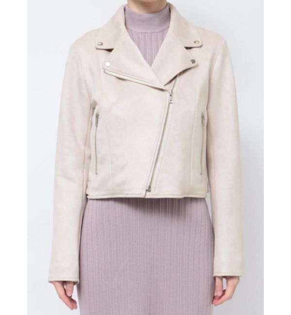 MERCURYDUO「フェイクスエードコンパクトライダースジャケット」|ライダースジャケット|