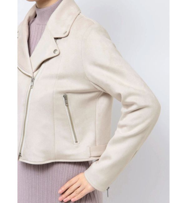 MERCURYDUO「フェイクスエードコンパクトライダースジャケット」|ライダースジャケット|