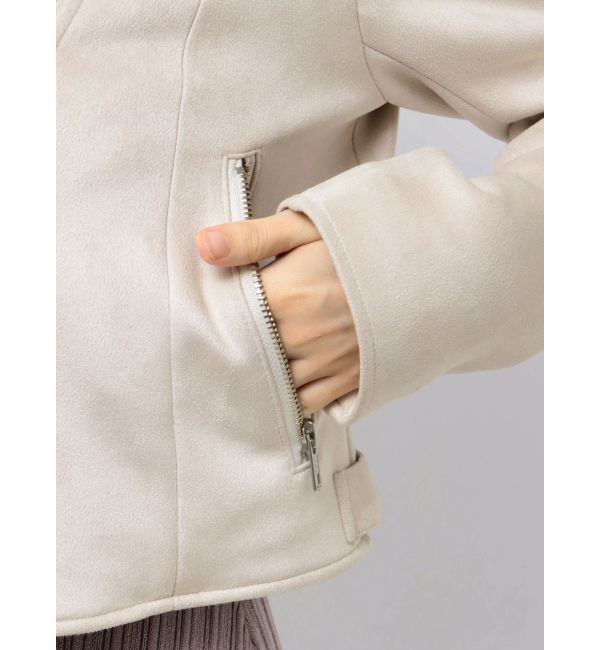 MERCURYDUO「フェイクスエードコンパクトライダースジャケット」|ライダースジャケット|