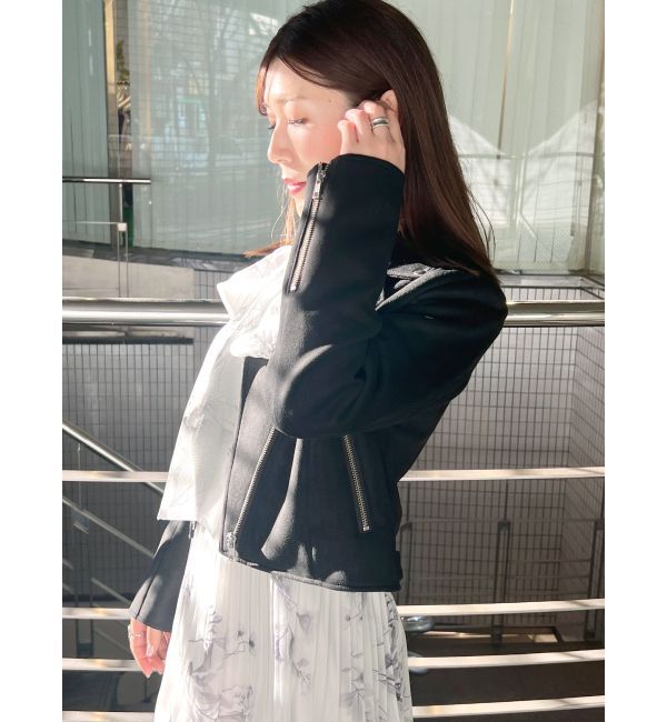 MERCURYDUO「フェイクスエードコンパクトライダースジャケット」|ライダースジャケット|