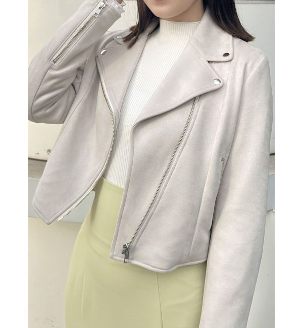 MERCURYDUO「フェイクスエードコンパクトライダースジャケット」|ライダースジャケット|