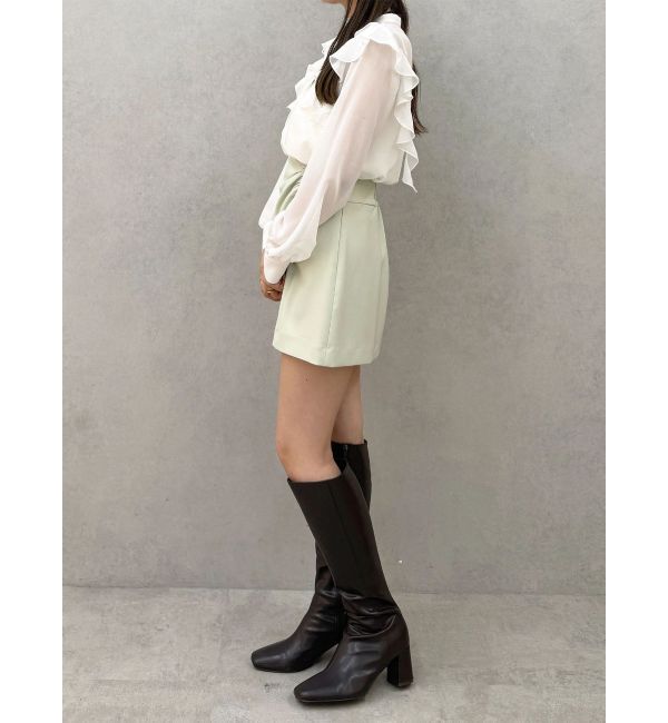 MERCURYDUO「シフォンロングスリーブラッフルブラウス」|シャツ・ブラウス|