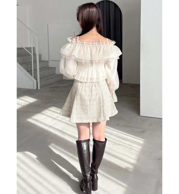 MERCURYDUO「オフショルラッフルブラウス」|シャツ・ブラウス|