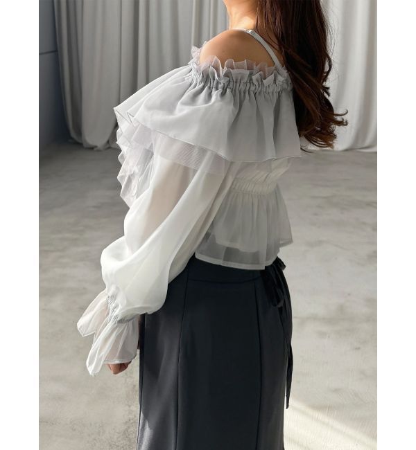 MERCURYDUO「オフショルラッフルブラウス」|シャツ・ブラウス|