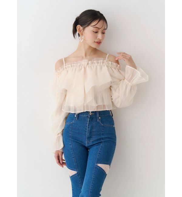 MERCURYDUO「オフショルラッフルブラウス」|シャツ・ブラウス|