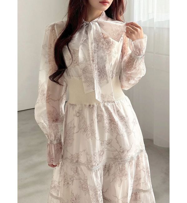 MERCURYDUO「トワルドジュイボウタイウエストリブワンピース」|ワンピース|