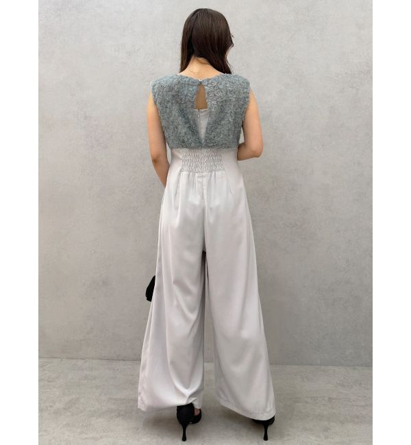 MERCURYDUO「チュールフリルドッキングロンパース」|ドレス|