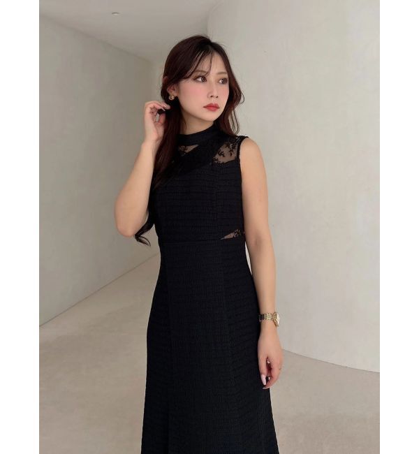 MERCURYDUO「レースブロッキングカットワンピース」|ワンピース|