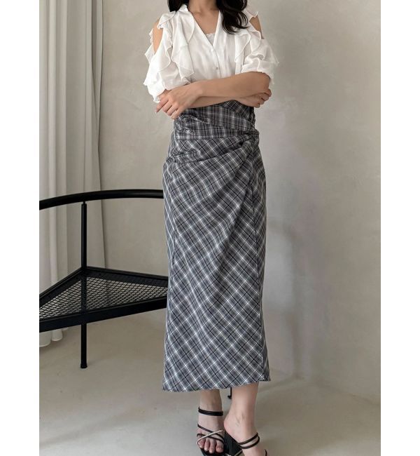 MERCURYDUO「ツイストアシメナロースカート」|スカート|