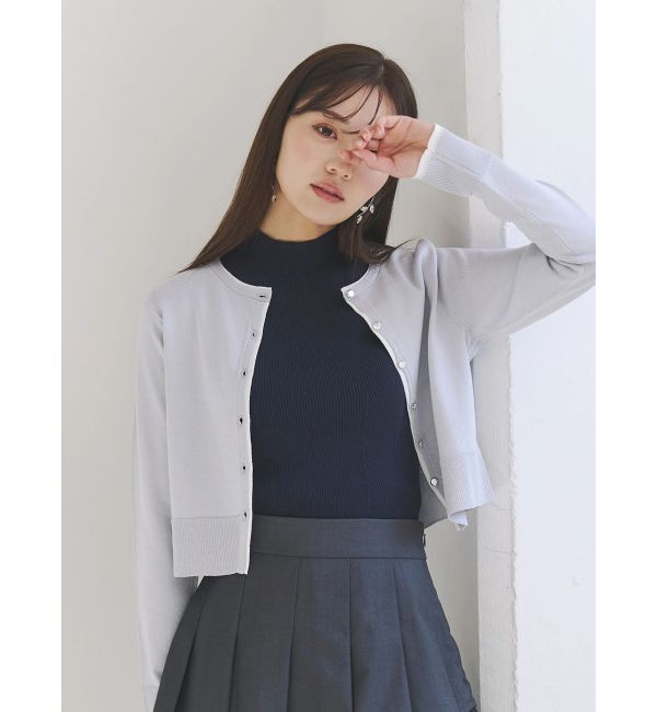 MERCURYDUO「UVカット加工クルーネックカーディガン」|カーディガン|