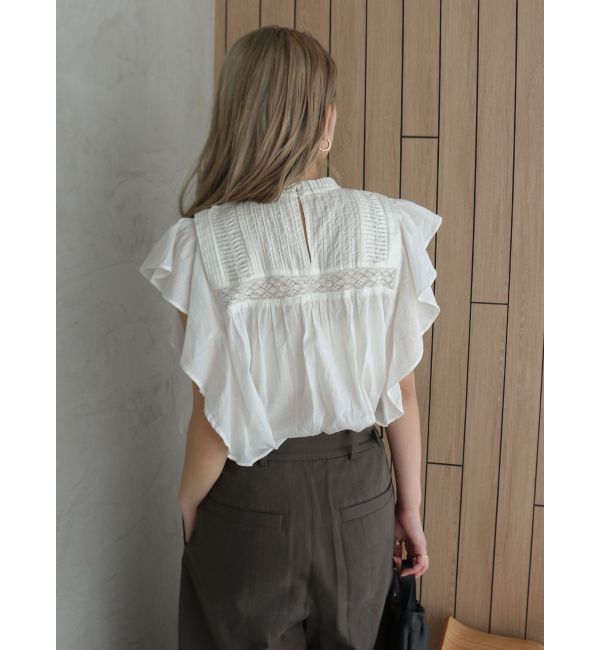 Ungrid「コットンノースリフリルブラウス」|シャツ・ブラウス|