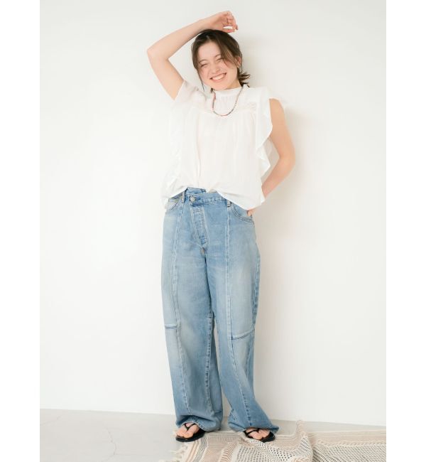 Ungrid「コットンノースリフリルブラウス」|シャツ・ブラウス|