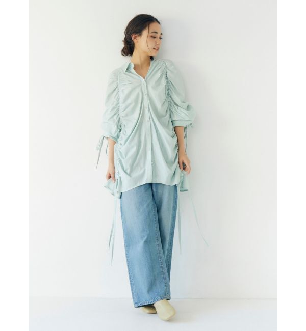 Ungrid「ギャザーデザインルーズシャツ」|シャツ・ブラウス|