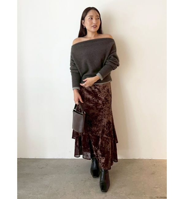LAGUNAMOON「シアーベロアティアードスカート」|スカート|