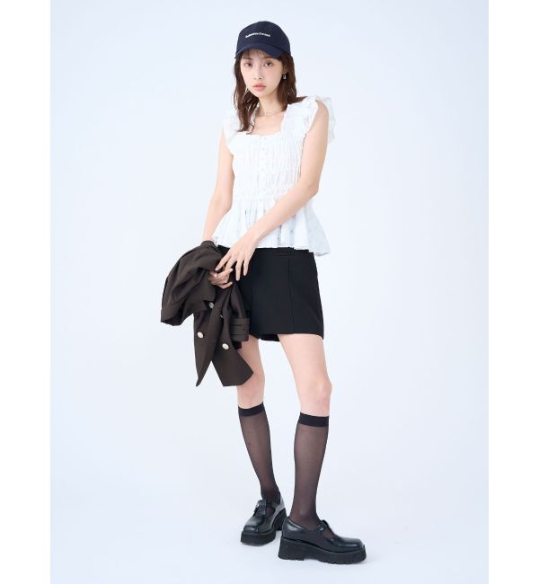 LAGUNAMOON「シアーチェックシャーリングブラウス」|シャツ・ブラウス|