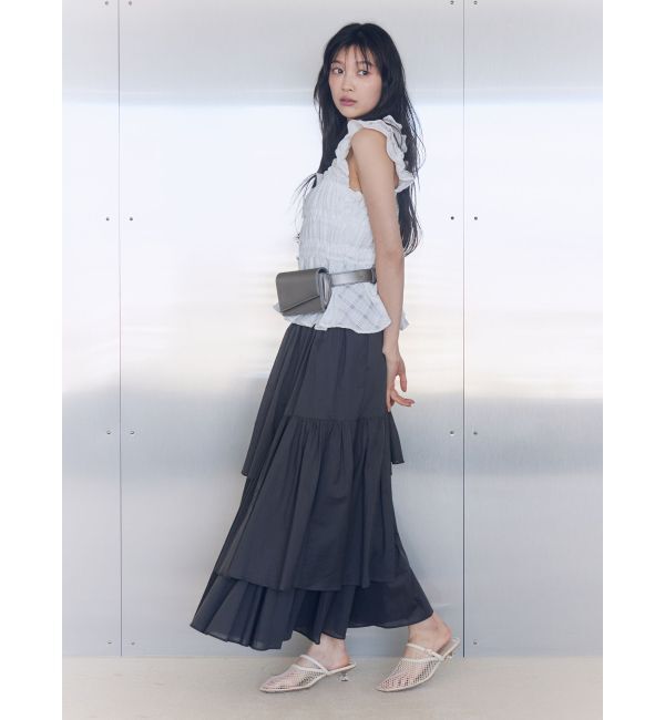 LAGUNAMOON「アシメティアードコットンスカート」|スカート|