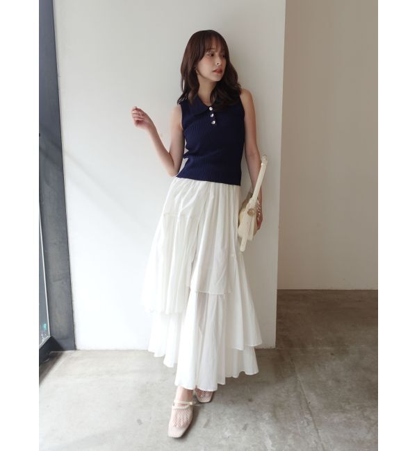 LAGUNAMOON「アシメティアードコットンスカート」|スカート|