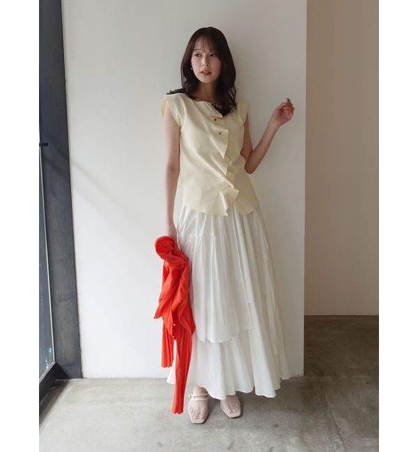LAGUNAMOON「アシメティアードコットンスカート」|スカート|
