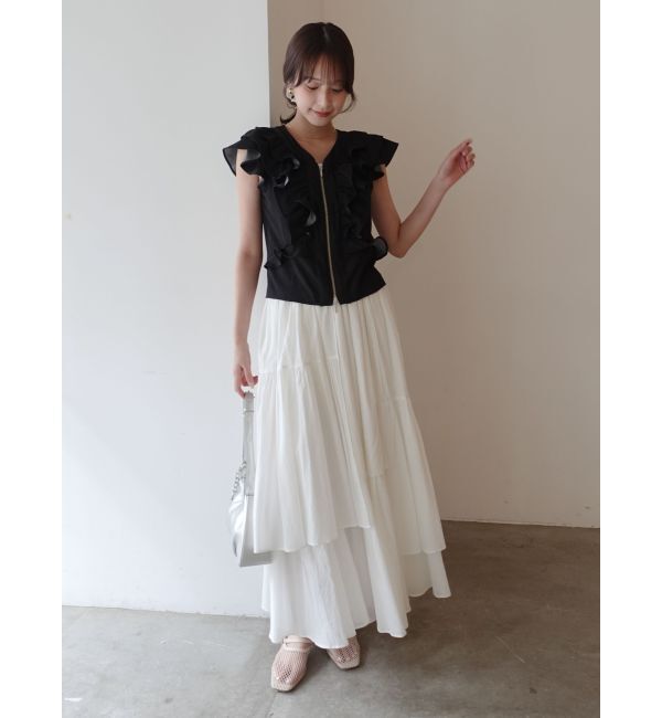 LAGUNAMOON「アシメティアードコットンスカート」|スカート|