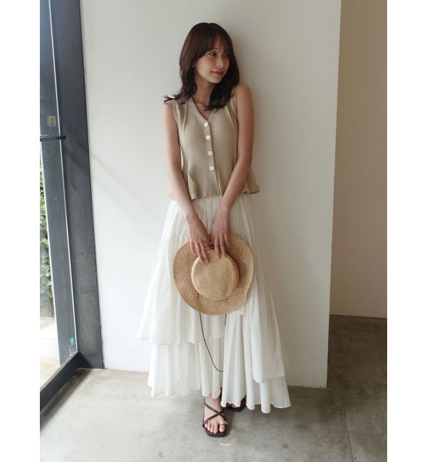 LAGUNAMOON「アシメティアードコットンスカート」|スカート|