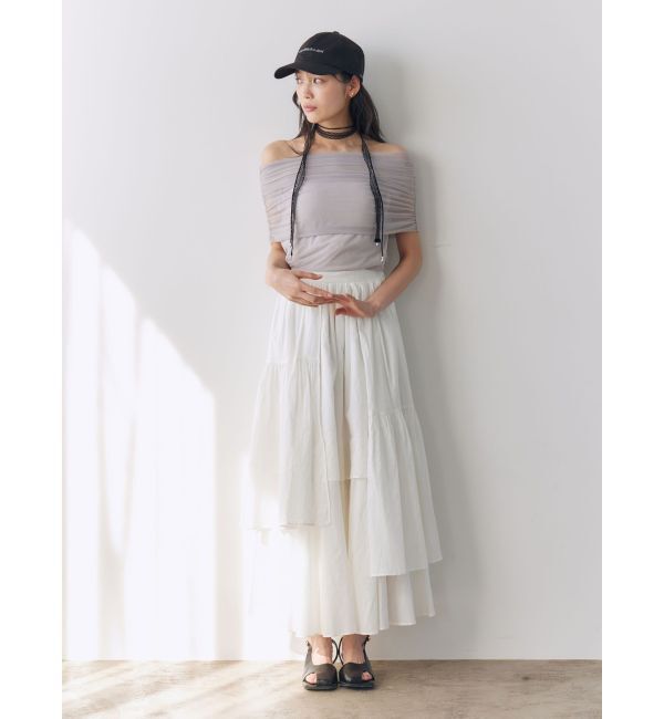 LAGUNAMOON「アシメティアードコットンスカート」|スカート|