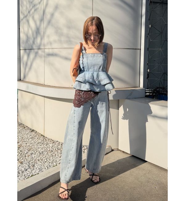 LAGUNAMOON「セミワイドカーブデニムパンツ」|デニム|