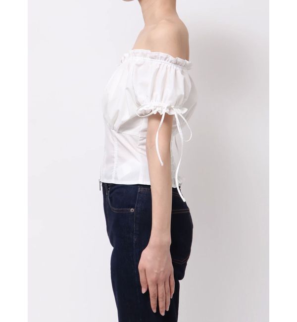 EVRIS「フロントジップリボンオフショルブラウス」|シャツ・ブラウス|