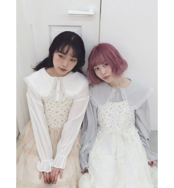 merry jenny「サテンフリルブラウス」|シャツ・ブラウス|