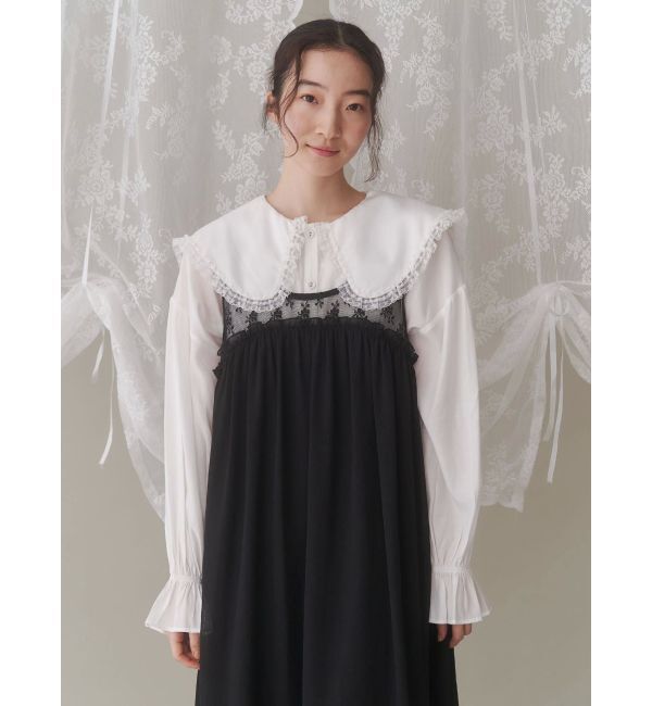 merry jenny「サテンフリルブラウス」|シャツ・ブラウス|