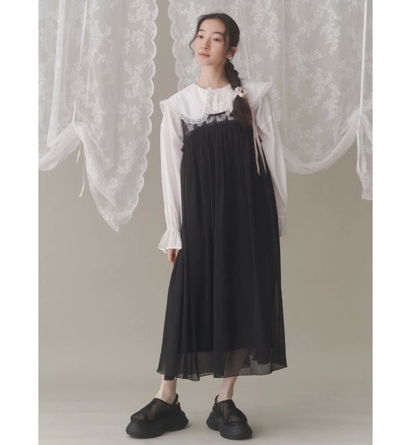 merry jenny「サテンフリルブラウス」|シャツ・ブラウス|