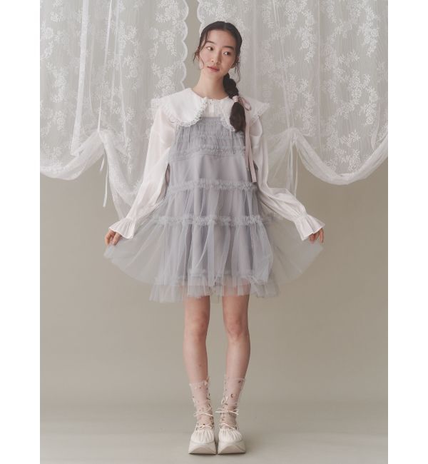 merry jenny「サテンフリルブラウス」|シャツ・ブラウス|