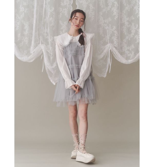 merry jenny「サテンフリルブラウス」|シャツ・ブラウス|